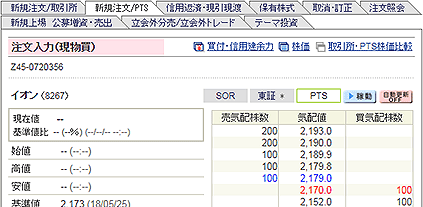 SBI�،��ł�PTS����i��Ԏ�����j�ł̒������